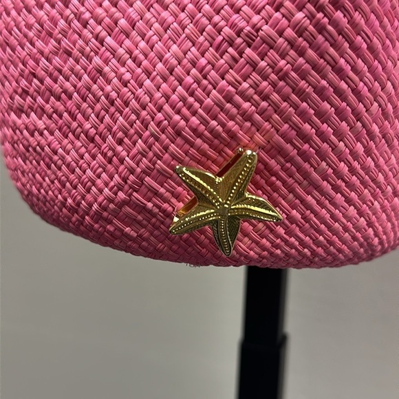 Holly Shae Designs Pink Straw Starfish Bucket Bag Preppy - Picture 5 of 7
